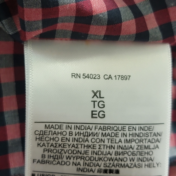 Banana Republic men button down gingham plaid shirt size XL - Picture 4 of 7